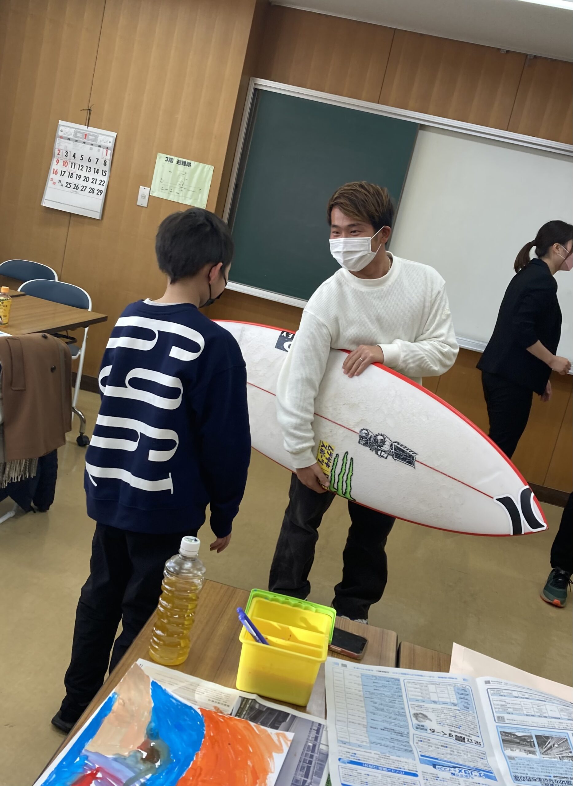 東京五輪男子サーフィン５位の大原選手と環境教育を行いました
